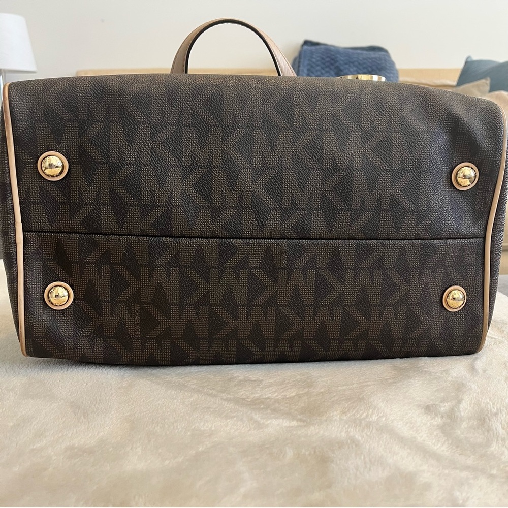 Michael Kors Coated Canvas Leather-Trimmed Handle Bag - Picture 7 of 15
